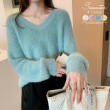 レディース長袖ニット Vネックセーター モヘア | COCOMOMO | 詳細画像1