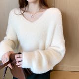 レディース長袖ニット Vネックセーター モヘア | COCOMOMO | 詳細画像4