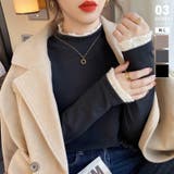 ブラック | 裏起毛 ニット トップス | COCOMOMO