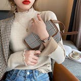 ふわふわ裏起毛 ヤク風メロフリルニット ハイネック | COCOMOMO | 詳細画像2 