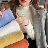 ふわふわ裏起毛 ヤク風メロフリルニット ハイネック | COCOMOMO | 詳細画像5 