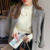 ふわふわ裏起毛 ヤク風メロフリルニット ハイネック | COCOMOMO | 詳細画像6 