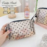 メッシュポーチ ハート柄 プリントポーチ 日用雑貨 バッグ | COCOMOMO | 詳細画像1