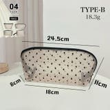 B | メッシュポーチ ハート柄 プリントポーチ 日用雑貨 バッグ | COCOMOMO