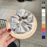 グレー | シャイニー素材シュシュ 光沢感 キラキラ | COCOMOMO