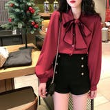 春 レース付き ボウタイブラウス | COCOMOMO | 詳細画像8