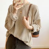 ボーダーロングTシャツ 春 ボーダー | COCOMOMO | 詳細画像4 