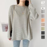 ブルーA | ボーダーロングTシャツ 春 ボーダー | COCOMOMO