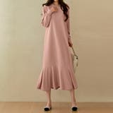 エンボスワンピース 柔らかいクレープ生地フレアワンピース ロングワンピース | COCOMOMO | 詳細画像3 