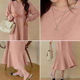 エンボスワンピース 柔らかいクレープ生地フレアワンピース ロングワンピース | COCOMOMO | 詳細画像4 