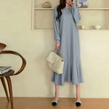 エンボスワンピース 柔らかいクレープ生地フレアワンピース ロングワンピース | COCOMOMO | 詳細画像8 