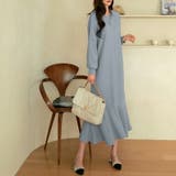 エンボスワンピース 柔らかいクレープ生地フレアワンピース ロングワンピース | COCOMOMO | 詳細画像9 