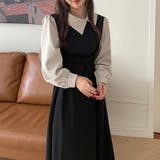 切替えワンピース ドッキングワンピース ミモレ丈 | COCOMOMO | 詳細画像2