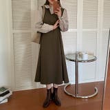 切替えワンピース ドッキングワンピース ミモレ丈 | COCOMOMO | 詳細画像13