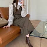 切替えワンピース ドッキングワンピース ミモレ丈 | COCOMOMO | 詳細画像14