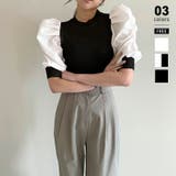 ブラック・ホワイト | パワショル ニット サマーニット | COCOMOMO