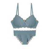 ブルー | ブラ&ショーツセット ストレスフリー ナイロン素材 | COCOMOMO