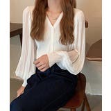 春カーディガン ドッキングブラウス シフォンボリューム袖 | COCOMOMO | 詳細画像15