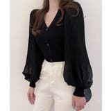 春カーディガン ドッキングブラウス シフォンボリューム袖 | COCOMOMO | 詳細画像18