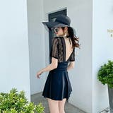 水着 水着セット ワンピース水着 レース シースルー半袖 | COCOMOMO | 詳細画像3