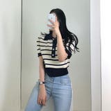 サマーニット 半袖ニット 襟付きニット | COCOMOMO | 詳細画像10