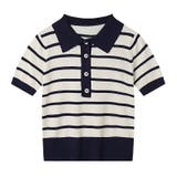 サマーニット 半袖ニット 襟付きニット | COCOMOMO | 詳細画像15