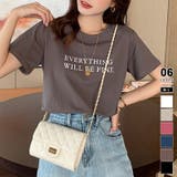 ブラウン | Tシャツ ロゴT 半袖カットソー | COCOMOMO