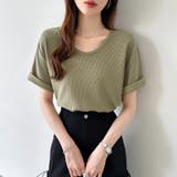 ワッフルtシャツ カットソー 半袖Tシャツ | COCOMOMO | 詳細画像21 