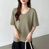 ワッフルtシャツ カットソー 半袖Tシャツ | COCOMOMO | 詳細画像22 