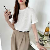 ワッフルtシャツ カットソー 半袖Tシャツ | COCOMOMO | 詳細画像14 