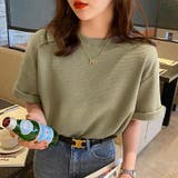 ワッフルtシャツ カットソー 半袖Tシャツ | COCOMOMO | 詳細画像2 