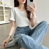 ワッフルtシャツ カットソー 半袖Tシャツ | COCOMOMO | 詳細画像31 