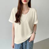 ワッフルtシャツ カットソー 半袖Tシャツ | COCOMOMO | 詳細画像34 