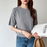 サマーニット オフィスカジュアル クルーネックニット | COCOMOMO | 詳細画像50