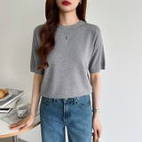 サマーニット オフィスカジュアル クルーネックニット | COCOMOMO | 詳細画像52