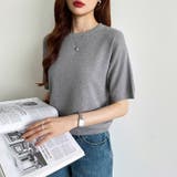 サマーニット オフィスカジュアル クルーネックニット | COCOMOMO | 詳細画像55