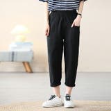 綿麻サルエルパンツ ロールアップ 薄手 | COCOMOMO | 詳細画像7