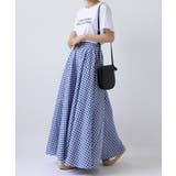 チェック柄スカート フレアロングスカート ギンガムチェック | COCOMOMO | 詳細画像13 