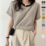 ブラック | Tシャツ ボーダートップス カットソーレディース | COCOMOMO