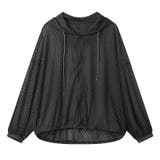 ブラック | シアーパーカー シースルージップパーカー 薄手オーバーサイズパーカー | COCOMOMO