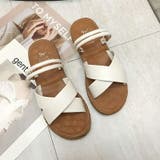 アイボリー | サンダル フラットクロスベルトサンダル ぺたんこサンダル | COCOMOMO