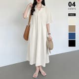 アイボリー | ワンピース 綿麻ワンピース リネンロングワンピース | COCOMOMO