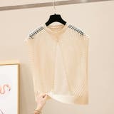 ノースリーブ 透かし編みバックスリットトップス 2wayメッシュニットベスト | COCOMOMO | 詳細画像3