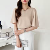 シフォンブラウス フレアスリーブブラウス とろみシャツブラウス | COCOMOMO | 詳細画像7 