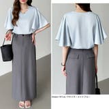 シフォンブラウス フレアスリーブブラウス とろみシャツブラウス | COCOMOMO | 詳細画像18 