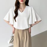 シフォンブラウス フレアスリーブブラウス とろみシャツブラウス | COCOMOMO | 詳細画像27 