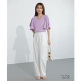 シフォンブラウス フレアスリーブブラウス とろみシャツブラウス | COCOMOMO | 詳細画像31 