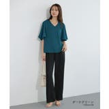 シフォンブラウス フレアスリーブブラウス とろみシャツブラウス | COCOMOMO | 詳細画像33 