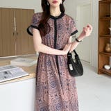 ロングワンピース フレンチスリーブワンピース ダマスク柄ワンピース | COCOMOMO | 詳細画像42