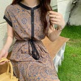 ロングワンピース フレンチスリーブワンピース ダマスク柄ワンピース | COCOMOMO | 詳細画像31